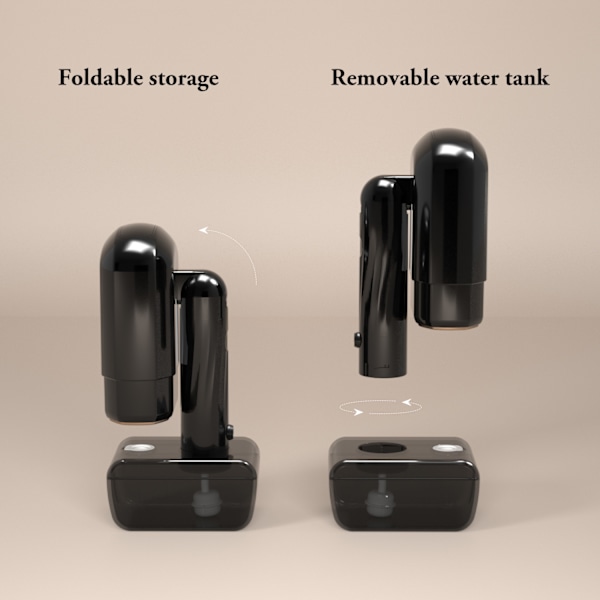 Bärbart hopfällbart elektriskt strykjärn Black Black