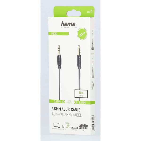 Cable Audio 3.5mm-3.5mm Gold Plated Ultra Thin 0.5m