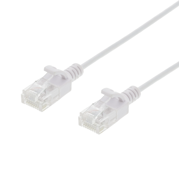 U/UTP Cat6 patch cable slim, 2.6 mm⌀, 0.5m, 500MHz, white