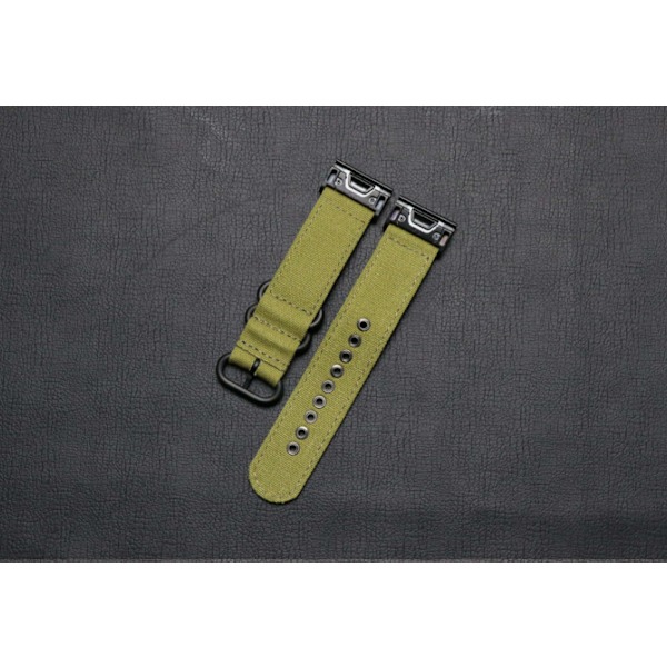 26mm Canvas Klockarmband Kompatibelt med Garmin Fenix 7X Pro/7X/6X Pro/6X/5X Plus/3/3HR Grön
