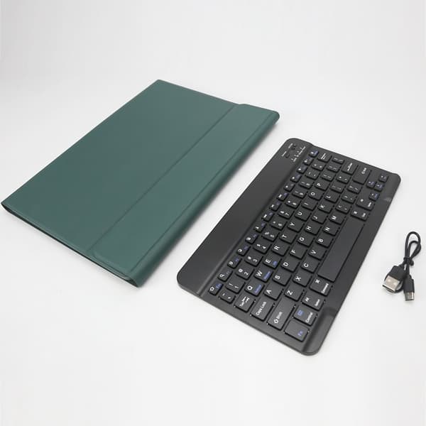 Bluetooth Tangentbordsfodral + Tangentbord Kompatibelt med Samsung Galaxy Tab S8+/S8 Plus 12.4 tum - Mörkgrön