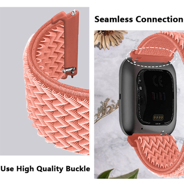 Fitbit Versa 2 Nylon kelloranneke Musta