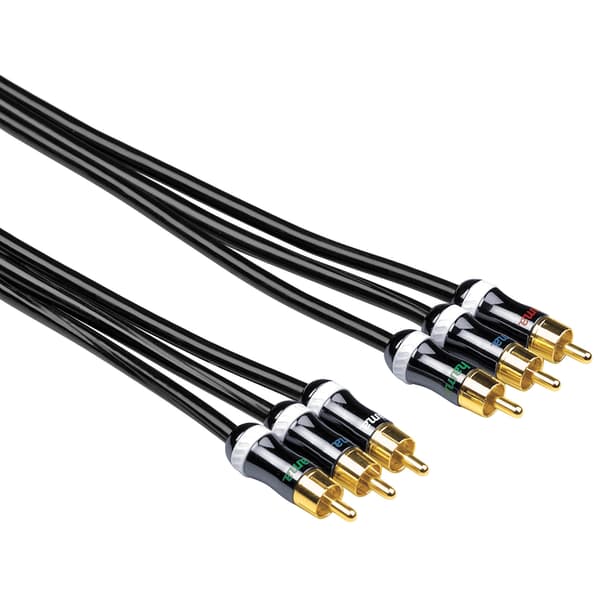 Kabel 3xRCA-3xRCA  Guld Svart 1.5m