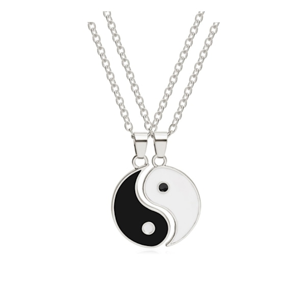 Yin Yang hänge halsband armband set Silver