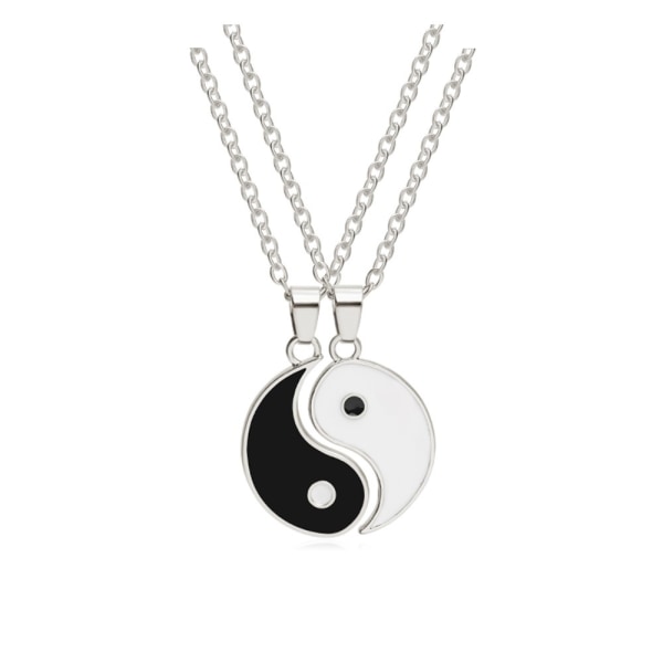Yin Yang riipus kaulakorujen rannekorusarja Hopea