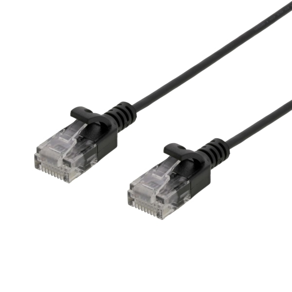 U/UTP Cat6 patch cable slim, 2.6 mm⌀, 1m, 500MHz, black