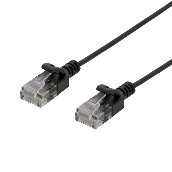 U/UTP Cat6 patch cable slim, 2.6 mm⌀, 1m, 500MHz, black