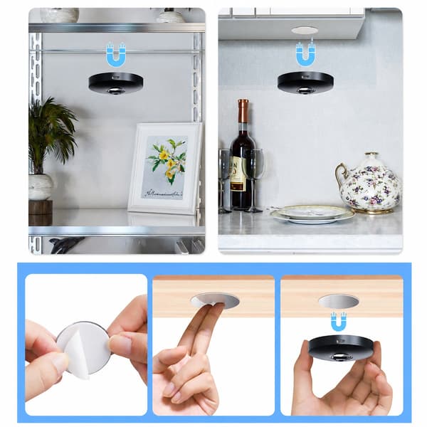 3-pack uppladdningsbara magnetiska LED-skåpluckor med touch- och fjärrkontroll