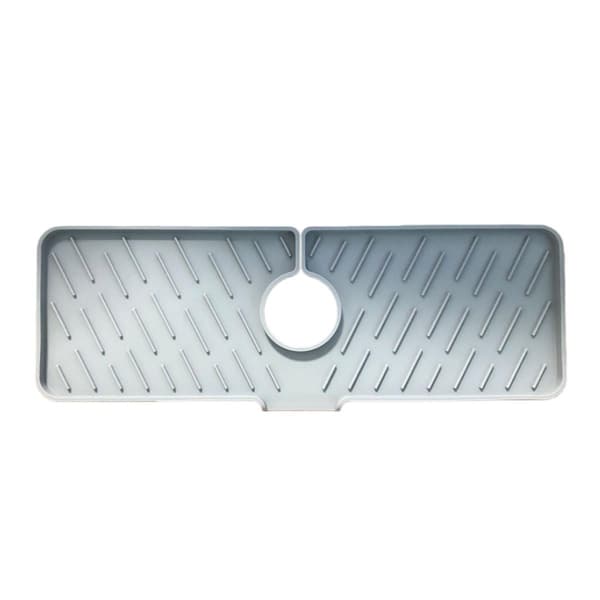 Multifunktionel foldbar vandhane drypmåtte stor silikone vandhane pad Grey Grey