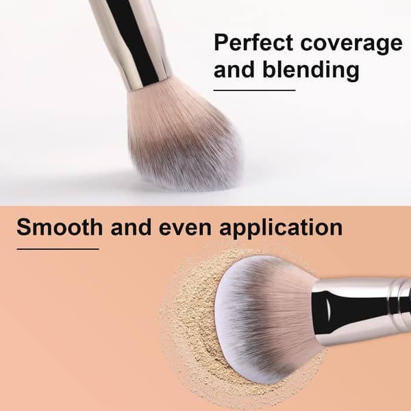 170 Angled Rounded Foundation Brush - Soft Synthetic Bristles Non-Absorbent Plastic Handle