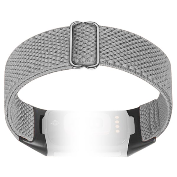 Klockarmband i Nylon för Fitbit Charge 5/6 Ljusgrå