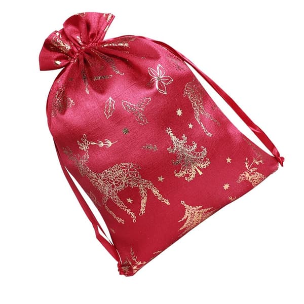 Julebomulds snørelukningsposer 30x40cm (2-pak) - Festlige gaveposer