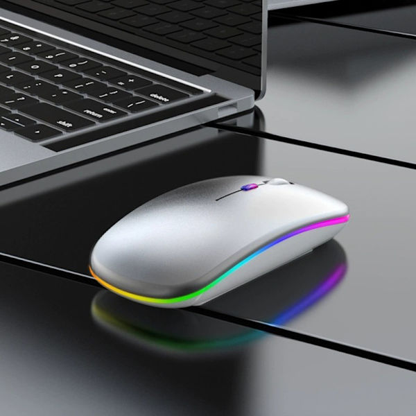 Trådløs mus - 2,4G + Bluetooth Dual Mode Luminous Space Silver