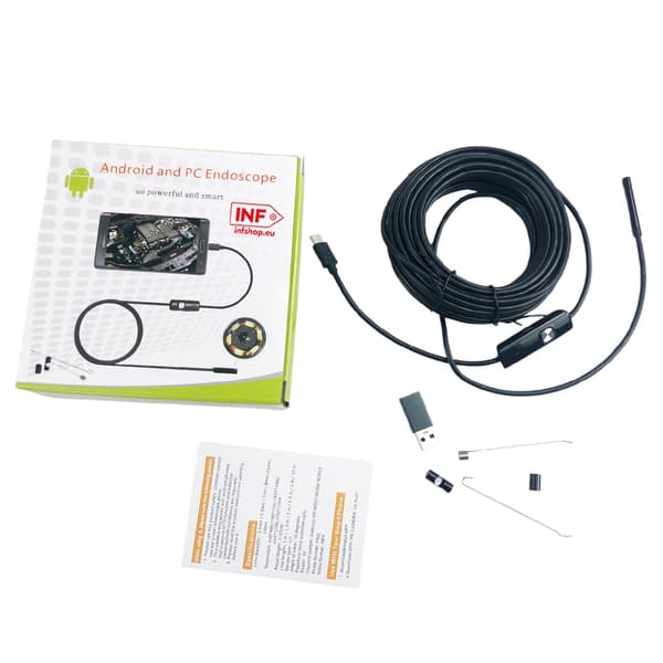 Inspektionskamera, 5,5 mm lins, högupplöst, LED, IP67 10 m 10 m
