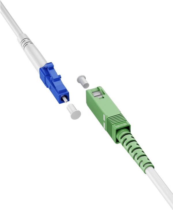 Lyslederkabel (FTTH), Singlemode (OS2) White, hvid (Simplex), 25 m