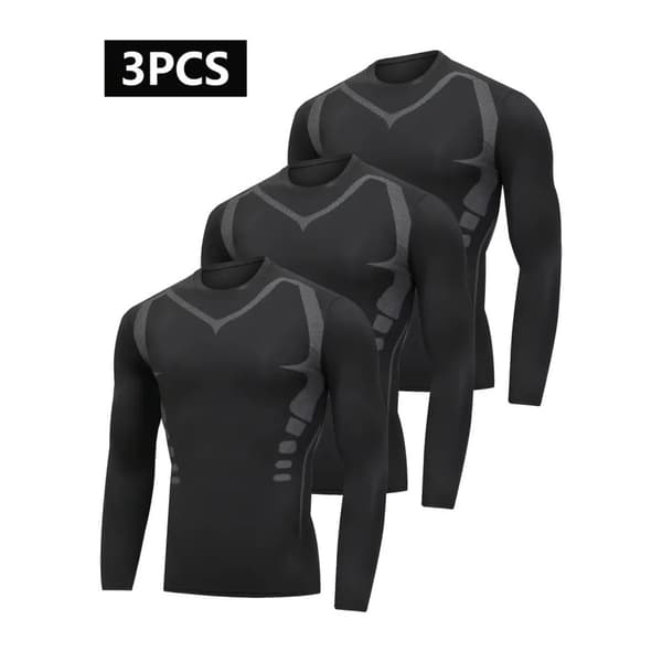 Sci-Fi Termisk Langærmet Undertrøje (3-pak) - Ideel til Løb, Ski & Mere XL XL