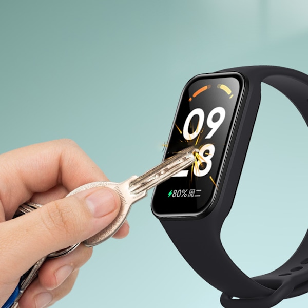 3D-böjt mjukt skärmskydd för Redmi Smart Band 2 - Svart (2-pack)