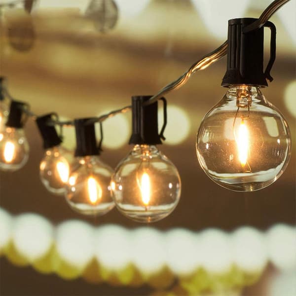 10m 15 LED E12 -pistorasialamppu - Musta, 220V - Sisältää varapolttimon