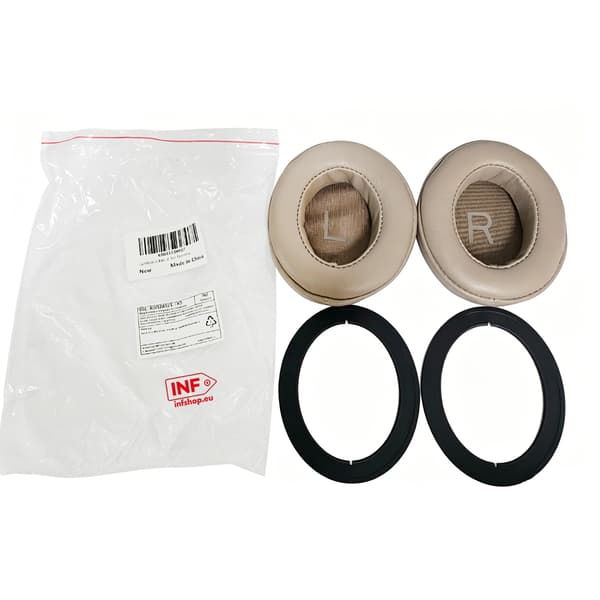 Lammeskinds ørepuder med spænde til Sennheiser MOMENTUM 3 Light gold Light gold
