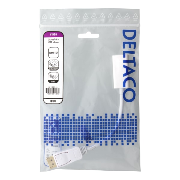 Displayport ma, HDMI fe adapter, DP++, 3840x2160 60Hz, white