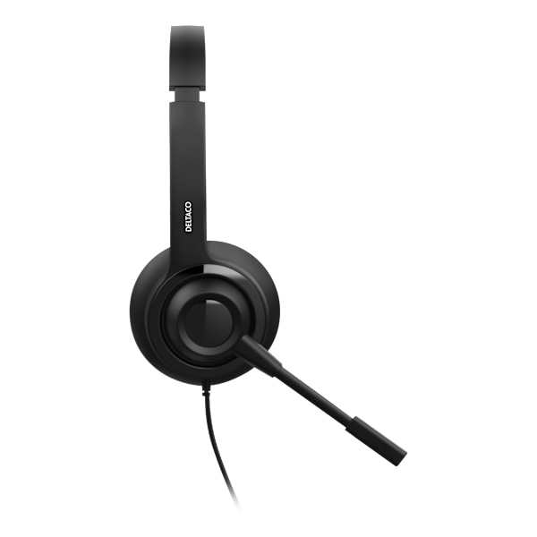 USB mono headset, volume control, noise reducing mic, black
