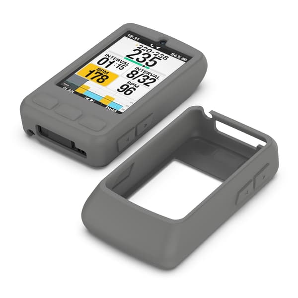 Silikonebeskyttelsesetui til Wahoo ELEMNT BOLT V3 og BOLT3 cykelcomputere - Optimal beskyttelse og pasform Grey Grey