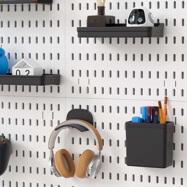 Hulplade Hylde Tilbehør - Spillekonsol Controller Holder Krog, Multifunktionel Opbevaringsløsning Black Black