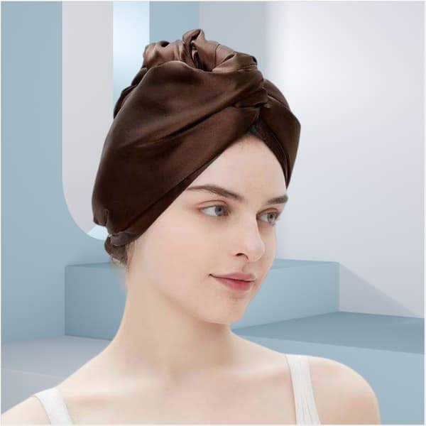 Superabsorberende hurtigtørrende silke hårhåndklæde wrap turban for hurtig tørring coffee coffee