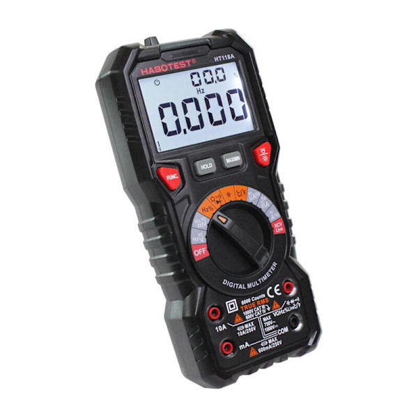 Digital multimeter med ficklampa Habotest HT118A, True RMS, NCV