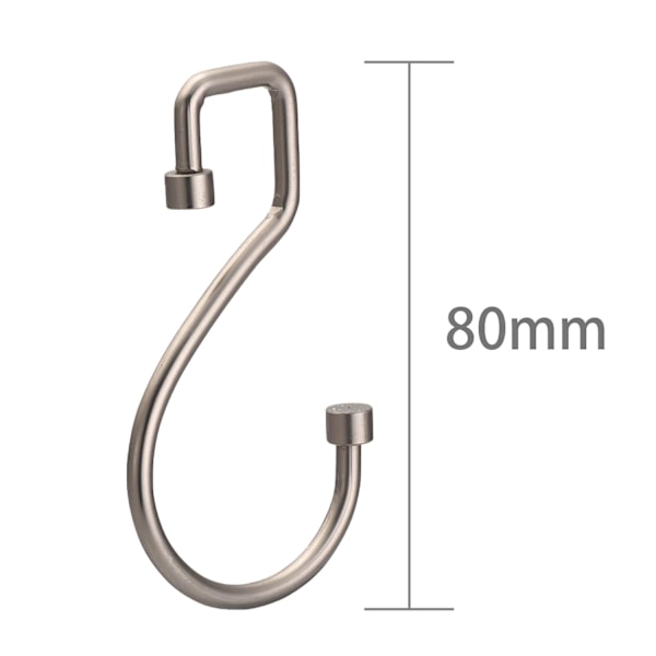 S-formade hängkrokar duschdraperikrokar 12-pack, Duschdraperitillbehör Silver