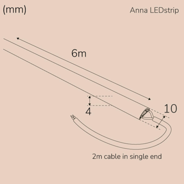 Anna Ledstrip COB-LED Milky utan trafo IP65 6m?? 3000K???