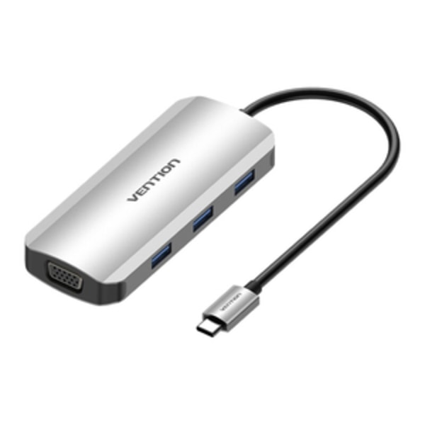 USB-C dockingstation til HDMI, VGA, 3x USB 3.0, PD 0,15m Vention TOIHB (grå)