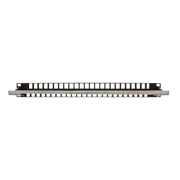 19" Keystone patch panel, 48 ports, 1U, metal, black