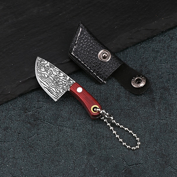Damaskus Mini-nøgleringskniv (rund spids) DG-75-2
