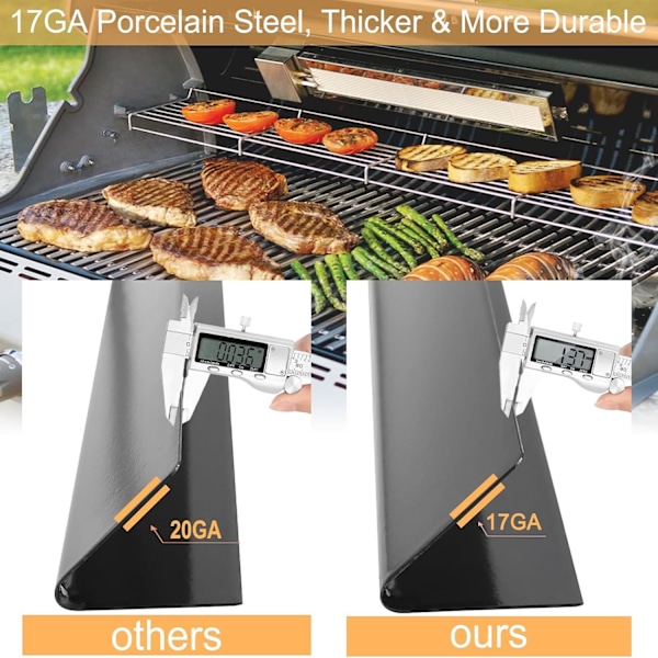 3-delt grillvarmeplader til Weber Spirit 200 & 210 Series - Sort