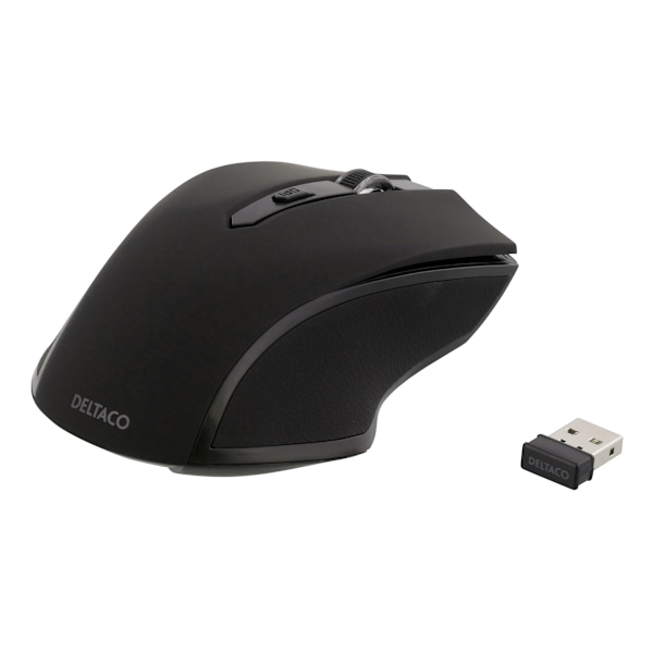 Wireless optical mouse 5 buttons + scroll 1600 DPI USB black
