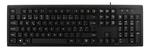 Fullsize wired Keyboard, 105 keys, USB-A 1.8m connection