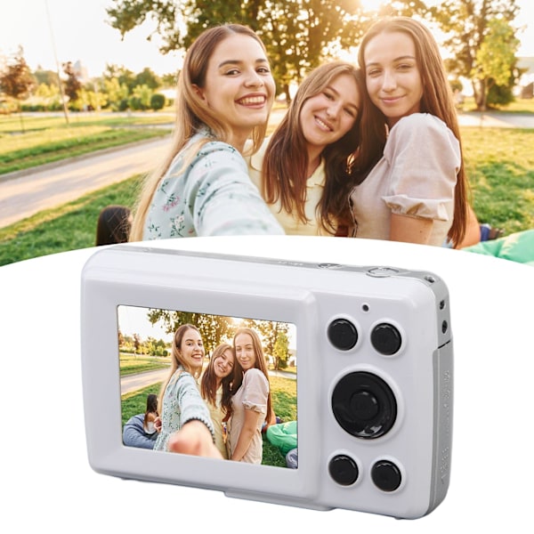 INF Kompakt 16x optisk zoomkamera med 16MP-sensor och 2,4" LCD Vit