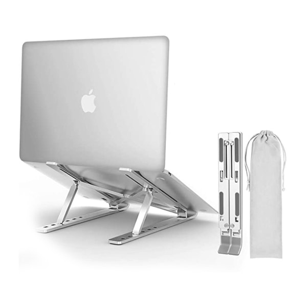 INF Hopfällbart laptopställ med justerbar vinkel Silver