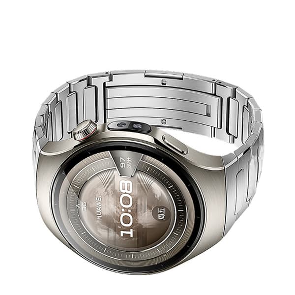 Titaniumlegeret urrem kompatibel med HUAWEI WATCH5, 18.3cm, foldespænde Silver 46 mm Silver 46 mm