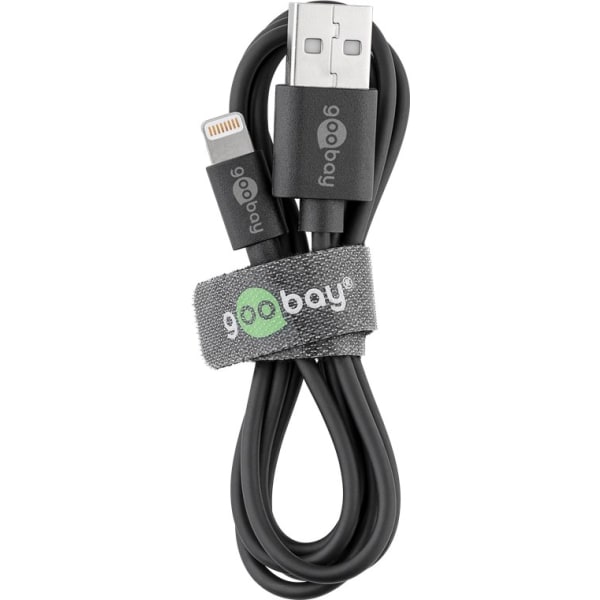 Lightning USB-kabel för laddning och synkronisering, 1 m, svart