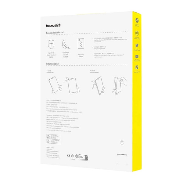 Etui ochronne baseus Simple Pad Air4/Air5 10,9"/Pad Pro(2021/2022) 11" (przeźroczyste)