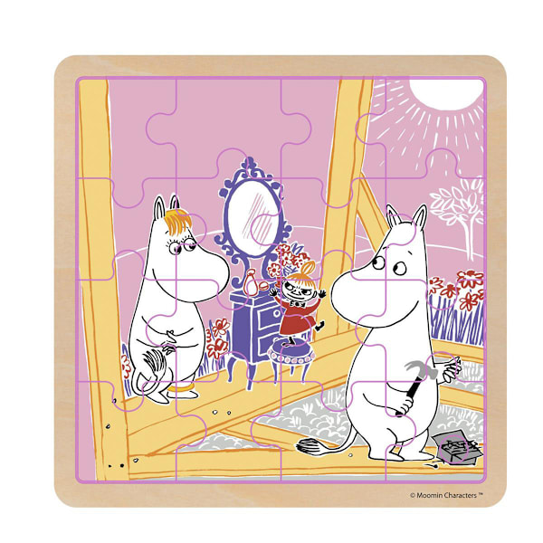 Pussel 16 Pcs Wooden Puzzle Construction Fun