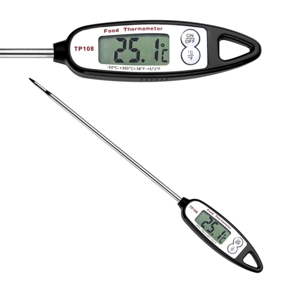 Digital stektermometer / grilltermometer Svart/Silver