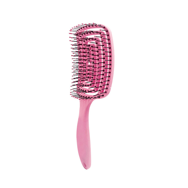 Ergonomisk böjd ventilborste för hårbottenmassage Rosa