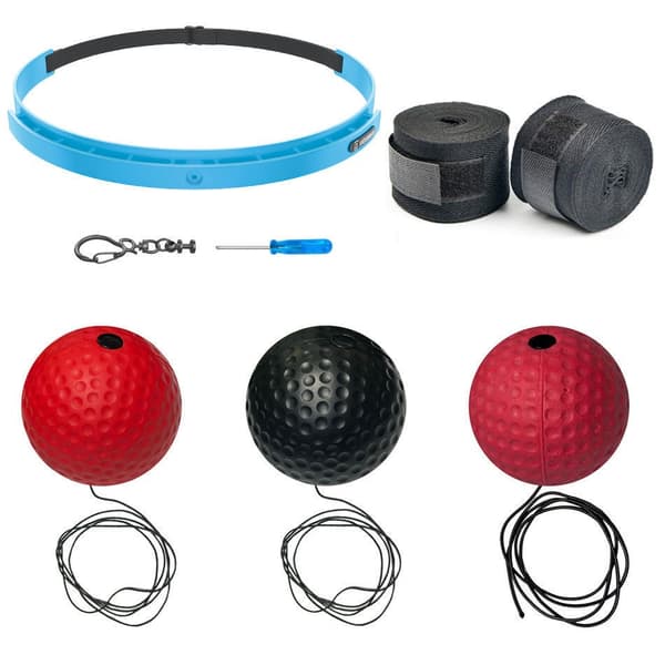 Boxningsreflexboll Set: Silikonpannband, 3 Bollar & Lindor - Förbättra Reaktionstid & Koordination