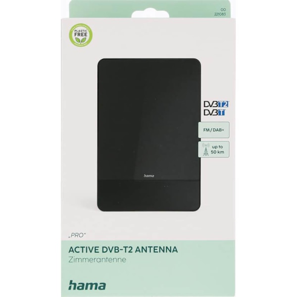 Inomhusantenn Pro 45 DAB+/DAB/DVB-T2/FM Flat Svart