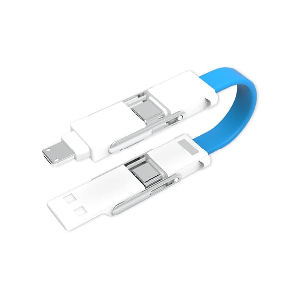 6-in-1 Monitoiminen Avaimenperä Datakaapeli - Blue Blue