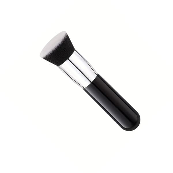 Flat Top Foundation Brush 2-pak til flydende foundation og BB-creme - bløde syntetiske børster til fejlfri buffing Black Black