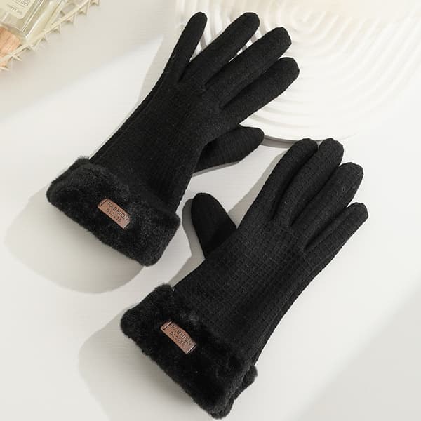 Touchscreen Termiske Handsker - Vindtætte Fleeceforede Varme Handsker til Vinter Udendørs Aktiviteter Black Black